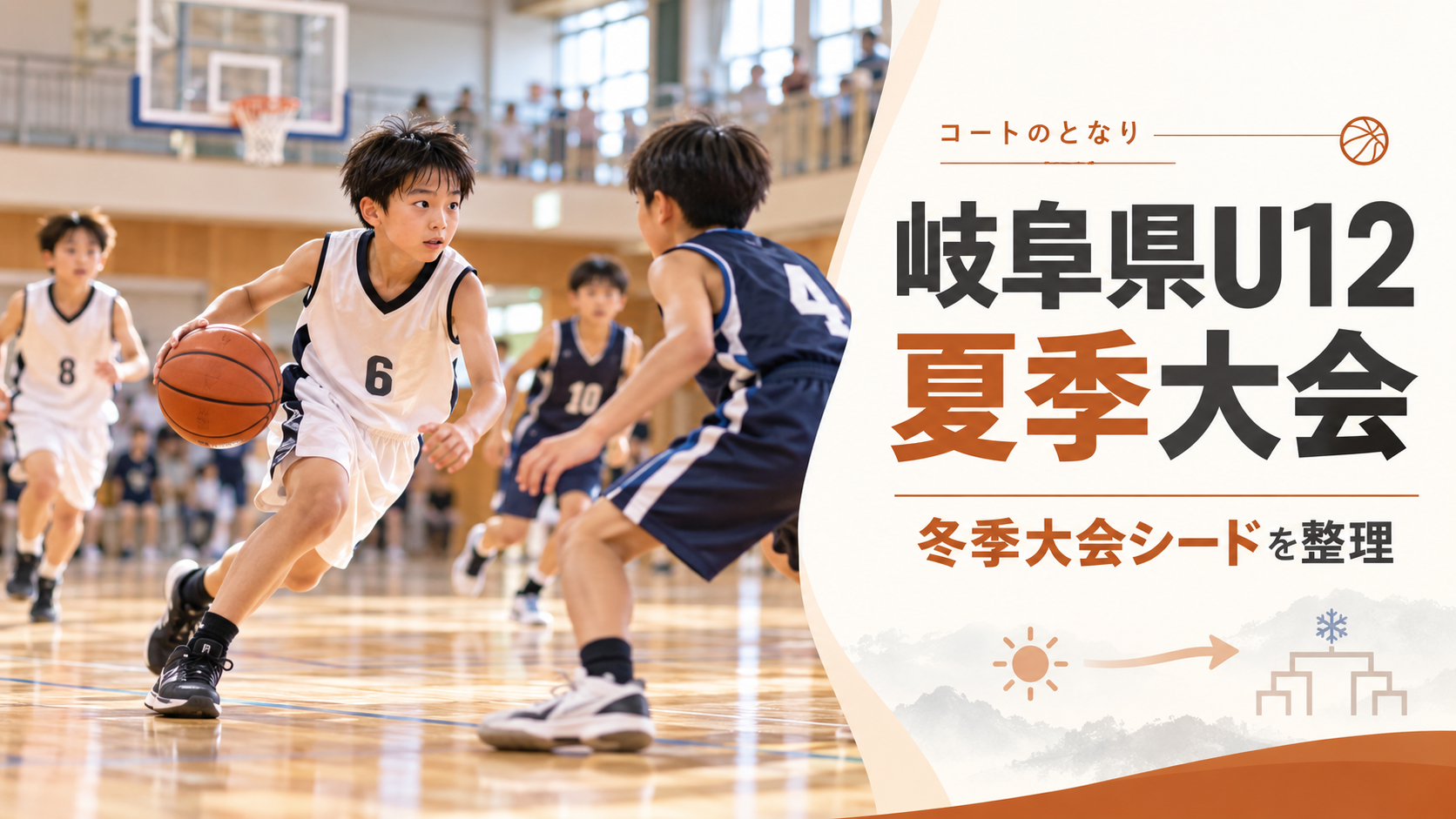 岐阜県U12夏季大会をイメージしたU12バスケットボール大会のアイキャッチ画像