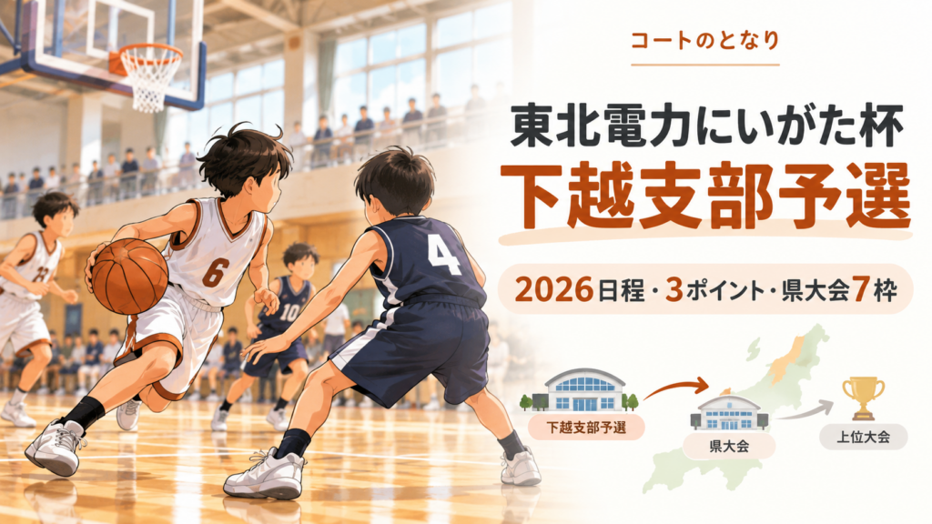 東北電力にいがた杯 下越支部予選をイメージしたU12バスケットボール大会のアイキャッチ画像