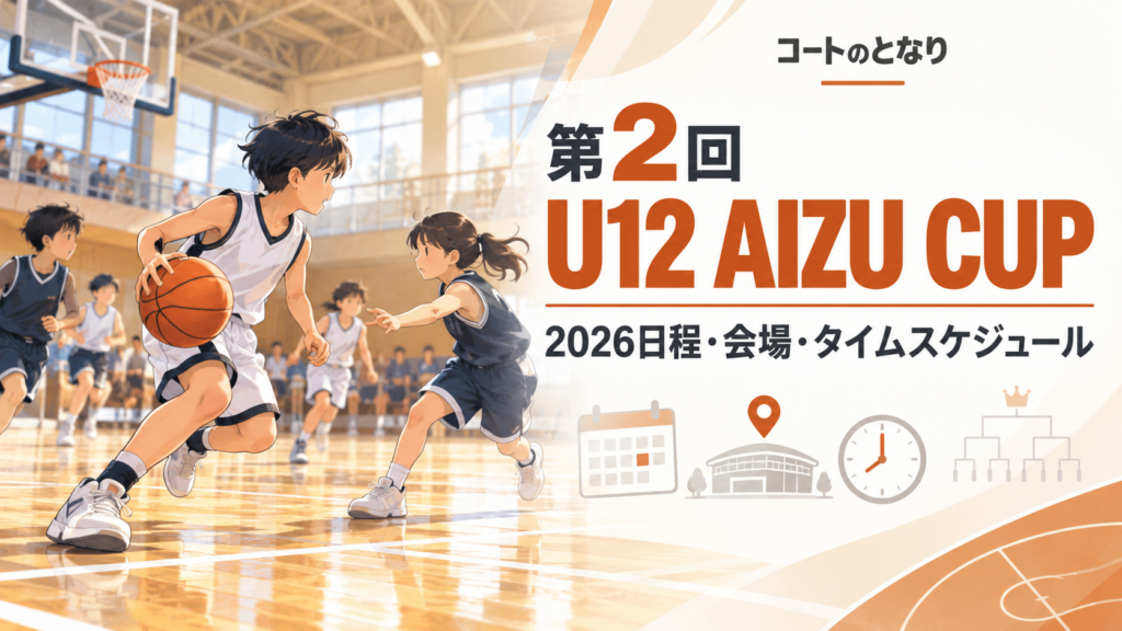 第2回U12 AIZU CUPをイメージしたU12バスケットボール大会のアイキャッチ画像