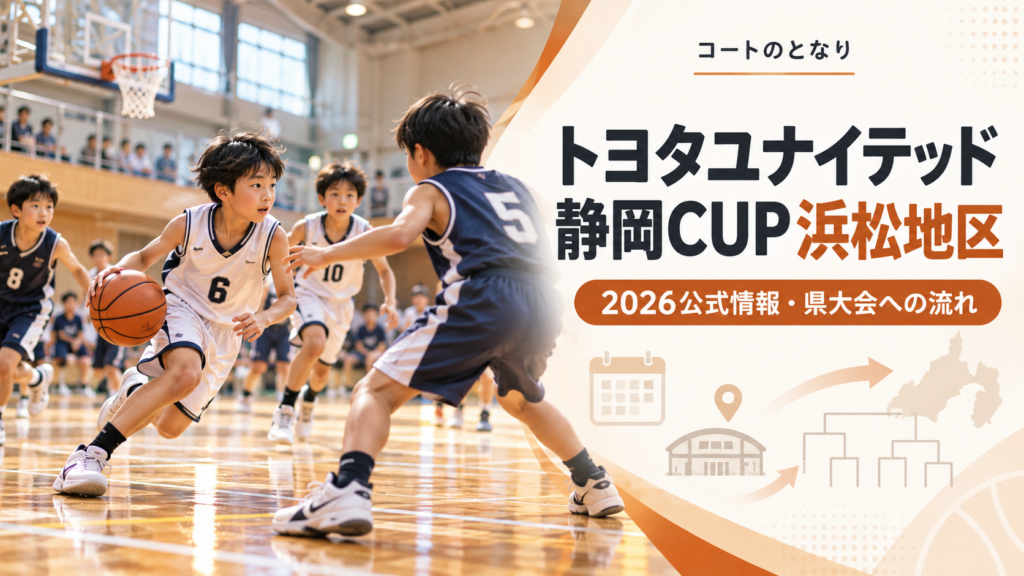トヨタユナイテッド静岡CUP浜松地区をイメージしたU12バスケットボール大会のアイキャッチ画像