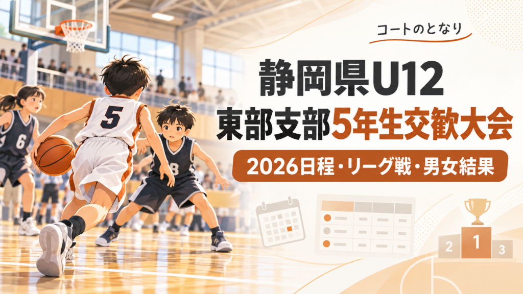 静岡県U12東部支部5年生交歓大会をイメージしたU12バスケットボール大会のアイキャッチ画像