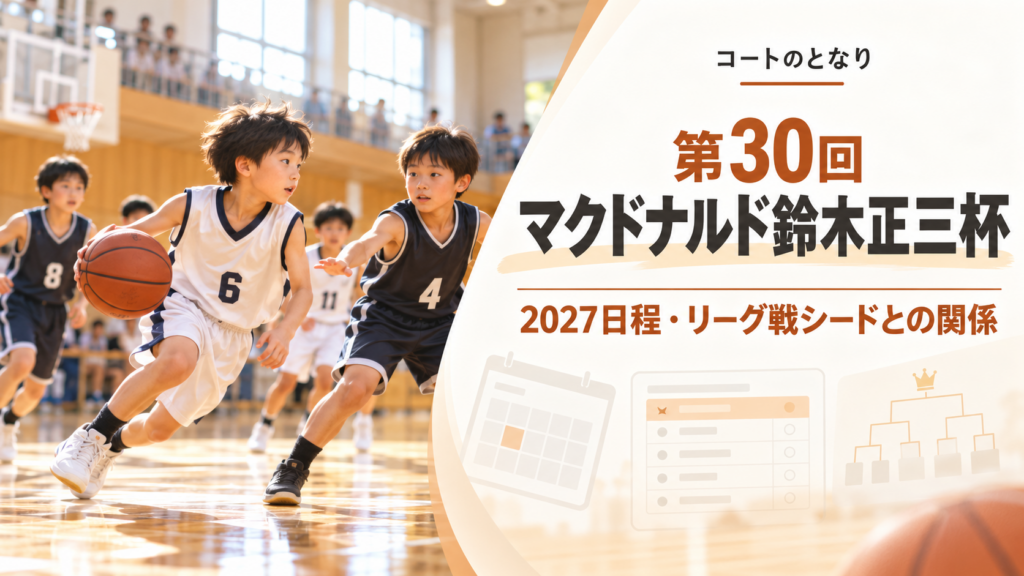 第30回マクドナルド鈴木正三杯をイメージしたU12バスケットボール大会のアイキャッチ画像